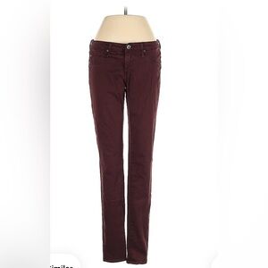 AG Adriano Goldschmied The Stilt Skinny Jeans 26R Burgundy Mid Rise Stretch